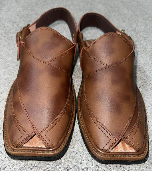 Premium Brown Leather Peshawari Chappal