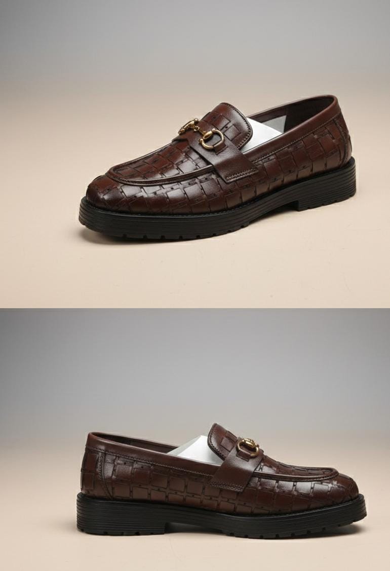 The Monarch Gold lather loafers Shose