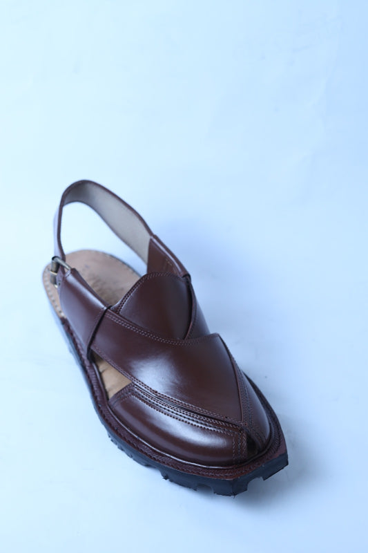 Norozi Leather Chappal with Tire Sole