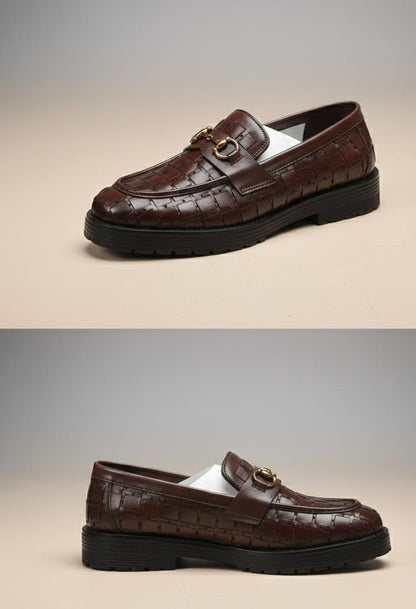 The Monarch Gold  lather loafers Shose