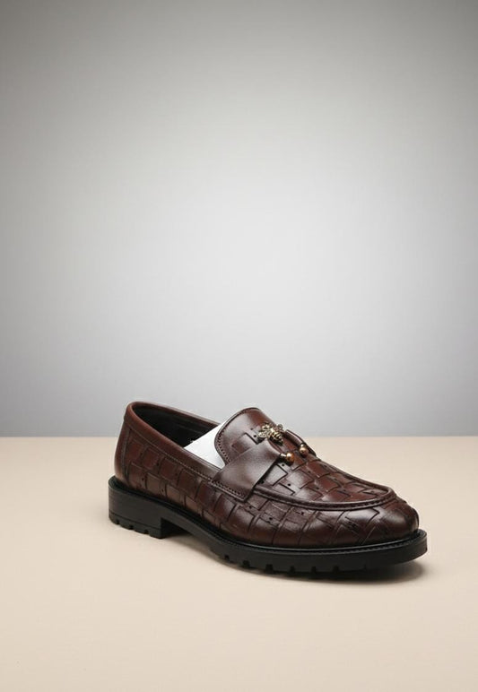 The Monarch Gold  lather loafers Shose