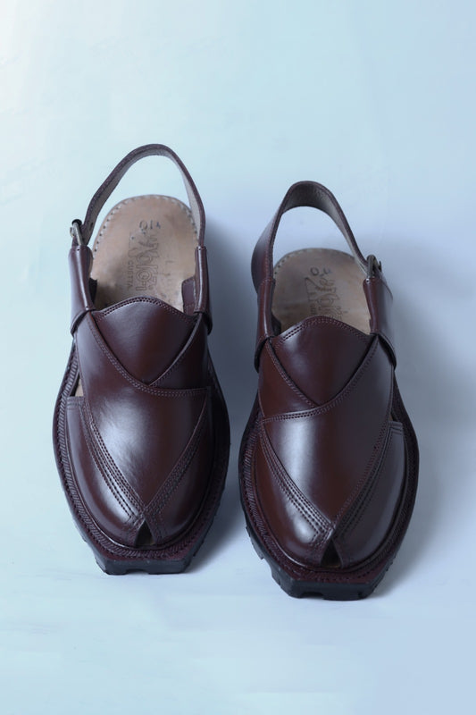 Norozi Leather Chappal with Tire Sole