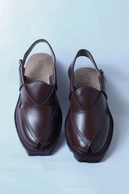 Norozi Leather Chappal with Tire Sole